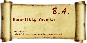 Benedikty Aranka névjegykártya