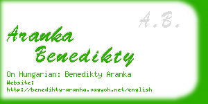 aranka benedikty business card